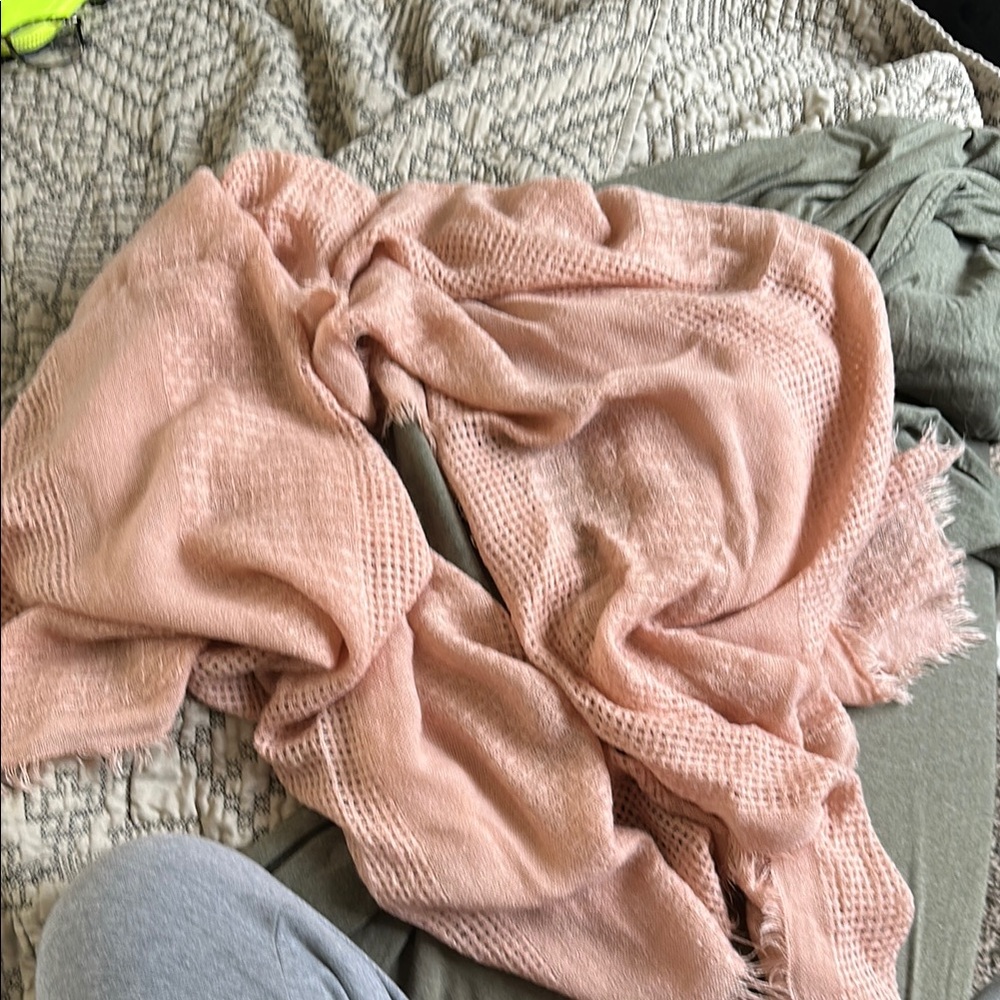 Soft Pink Textured Scarf